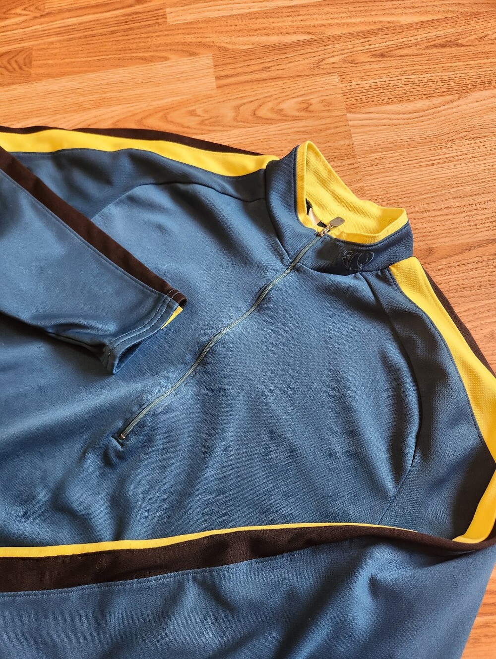 Pearl Izumi Half Zip Cycling Pullover Blue Mens M Long Sleeve Zip Pockets